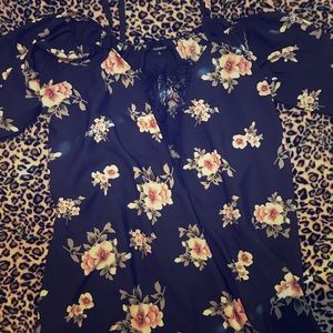 Floral cold shoulder blouse